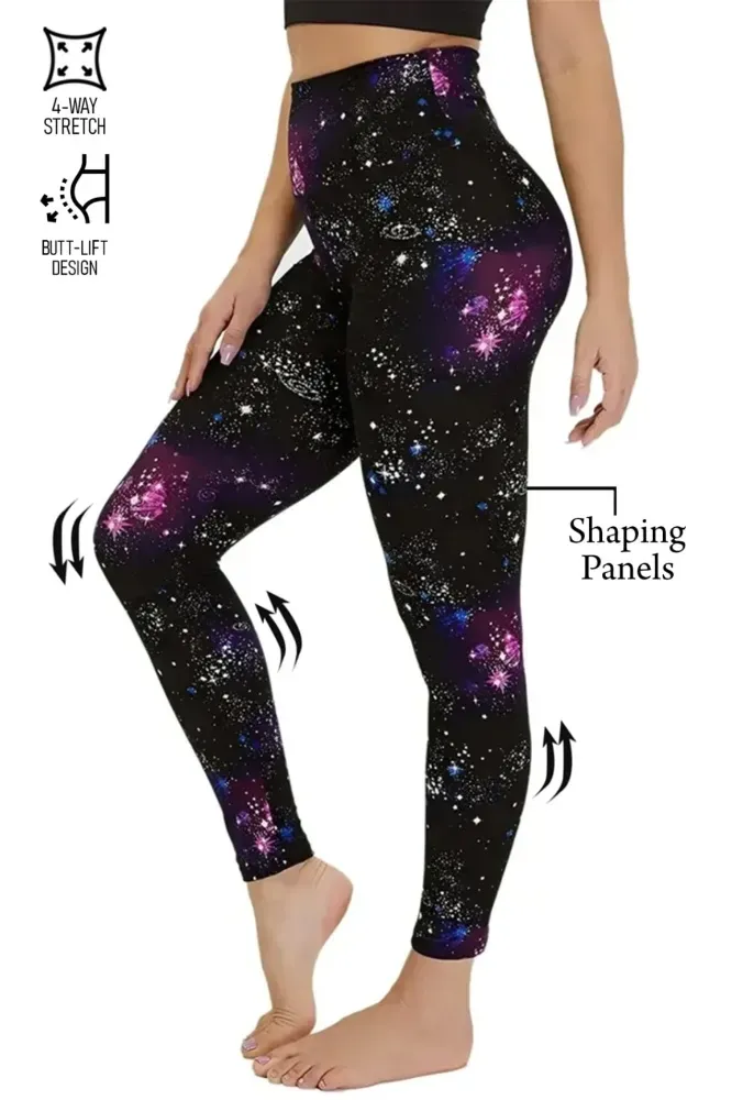 Black High Rise Graphic Leggings - Image 1