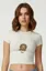 Off White Graphic Crew Neck Crop T-Shirt