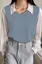 Blue Shirt Collar Pullover Sweater