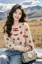 Off White Floral Crew Neck Sweater
