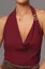 Wine Draped Fitted Halter Top