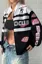 Black Graphic Zipper Jacket