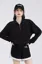 Black Solid Half-Zip Sweatshirt