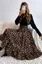 Black Tiered Leopard Midi Skirt