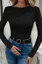 Black Ruched Boat Neck Top