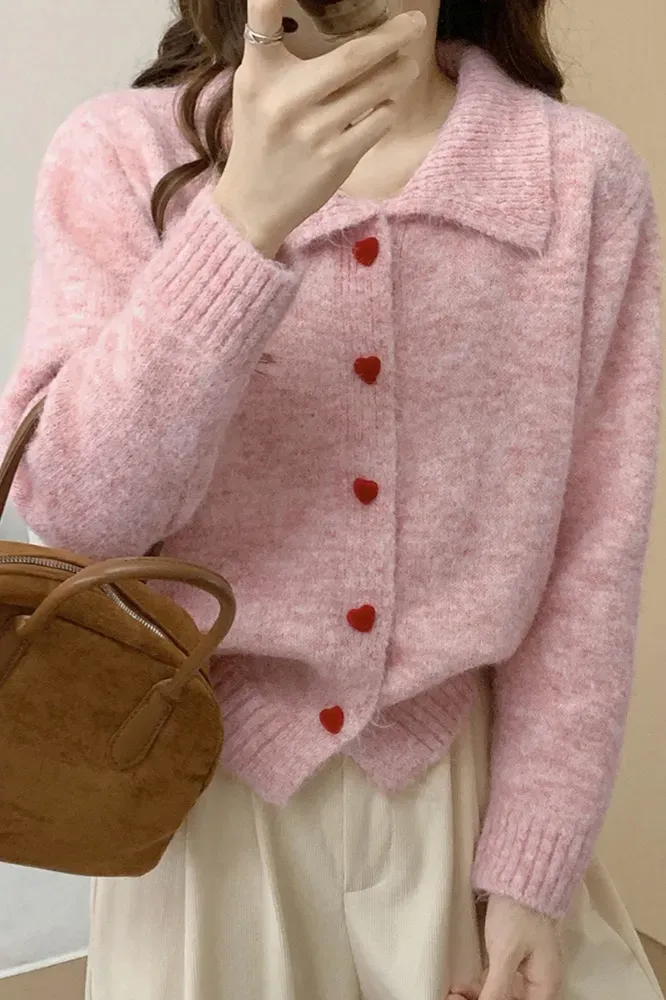 Light Pink Button Down Cardigan - Image 1