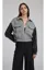 Grey Crop Shirt Collar Zipper Jacket