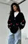 Black Graphic Oversized Cardigan