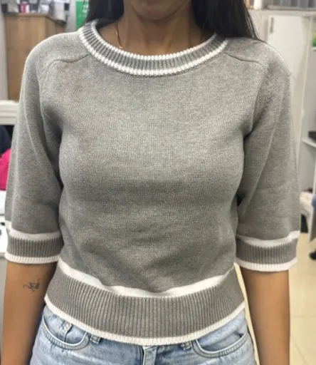 Pink Textured Baloon Sleeves Tshirt - Image 1