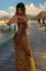 Brown Leopard Print Scoop Neck Maxi Dress
