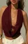 Wine Lace Backless Halter Tie-Up Top