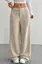 Beige Mid Rise Wide Leg Pants