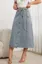 Light Blue Mid-Rise Denim Tie-Up Skirt