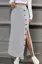 Grey High Rise Slit Maxi Skirt