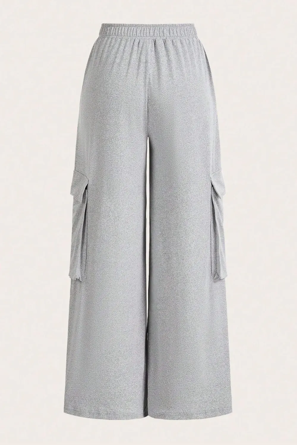 Grey Wide-Leg Cargo Pants