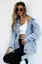 Light Blue Ripped Oversized Denim Jacket