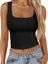 Black Square Neck Tank Top