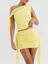 Yellow One Shoulder Ruched Co Ord Set