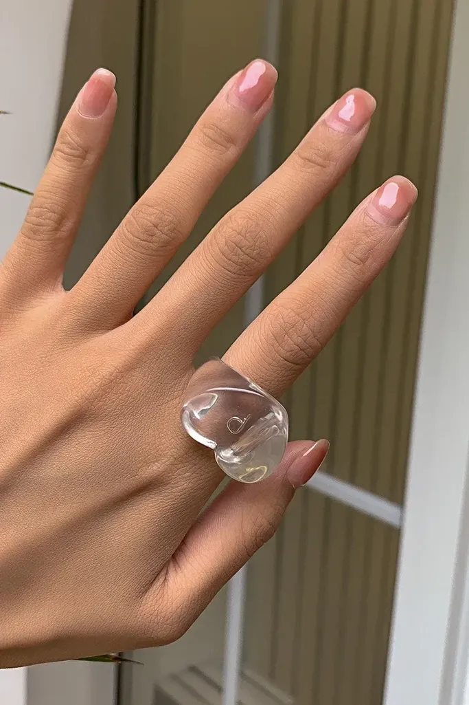 Transparent Elegance Statement Ring - Image 1