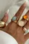Golden Statement Gemstone Finger Rings