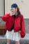 Red Solid Zip Collar Reversible Jacket