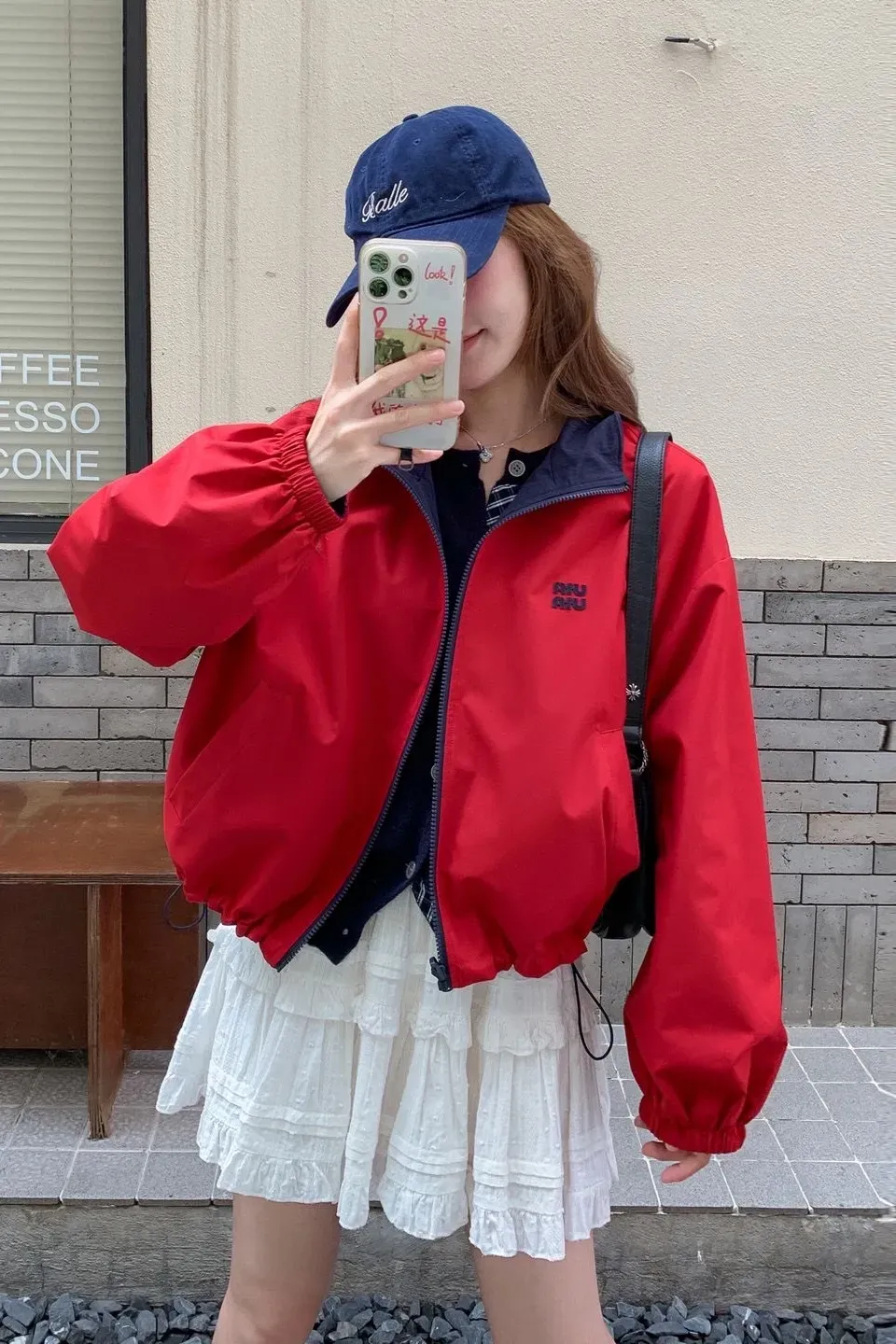 Red Solid Zip Collar Reversible Jacket - NEWME