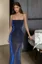 Ruched Blue Bodycon Dress