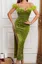 Green Off Shoulder Sequin Mermaid Dress