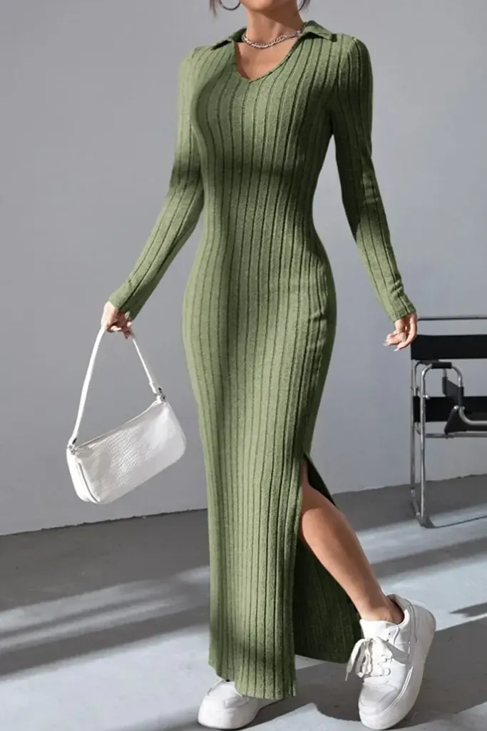 Green Bodycon Maxi Dress - Image 1