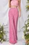 Pink High-Rise Sequined Flared Pants