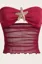 Wine Embellished Tube Neck Crop Top