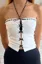 White Textured Halter Neck Crop Top