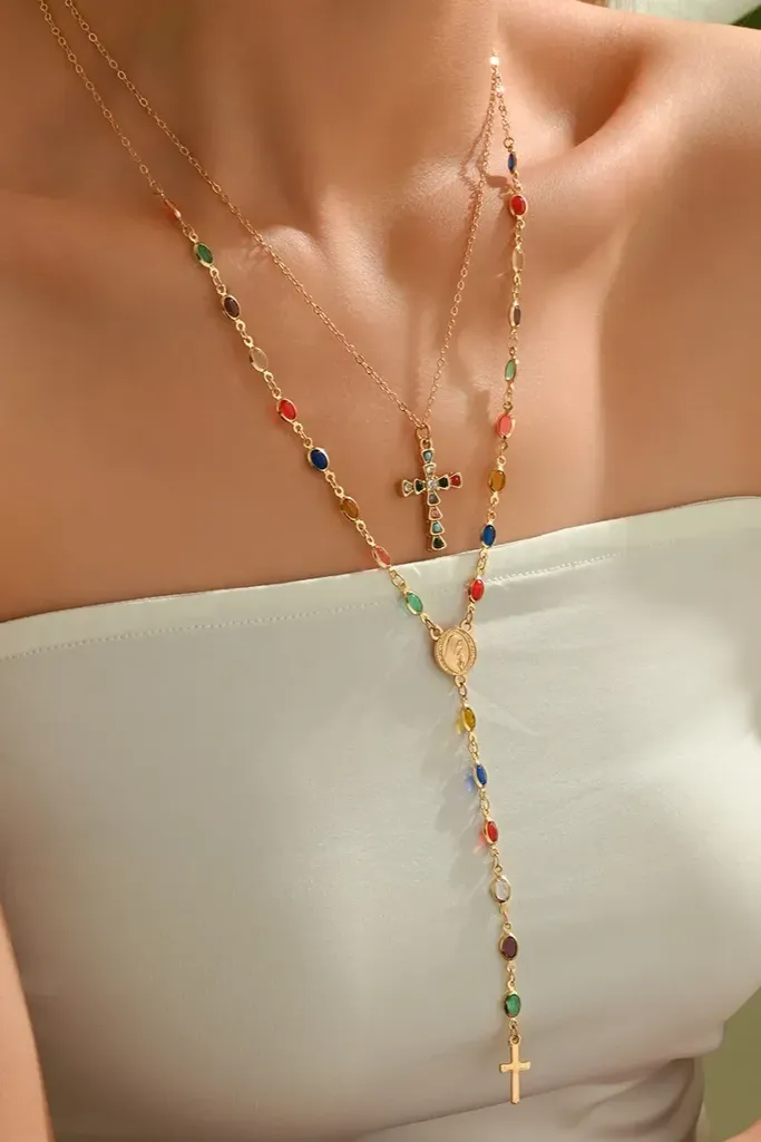 Multi-Color Statement Necklace Set - Image 1