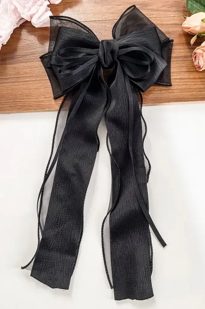 Black Cute Bow Hair Clip - Image 1