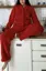 Red Textured Buttoned Co-Ord Set