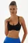 Black Solid Scoop Neck Sports Bra
