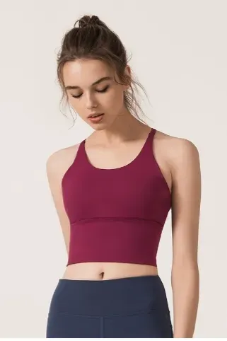 Burgundy Halter Neck Sports Bra - NEWME