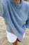 Blue Oversized Crew Neck Sweater