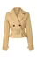 Beige Double-Breasted Crop Blazer
