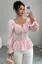 Light Pink Fitted Tie-Up Peplum Top