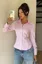 Light Pink Striped Fitted Shirt