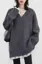 Grey Lace Insert Oversized Sweater