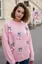 Pink Crew Neck Pom-Pom Sweater