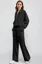 Black Solid Zip Collar Co-Ord Set