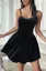 Black Sweetheart Neck Mini Dress