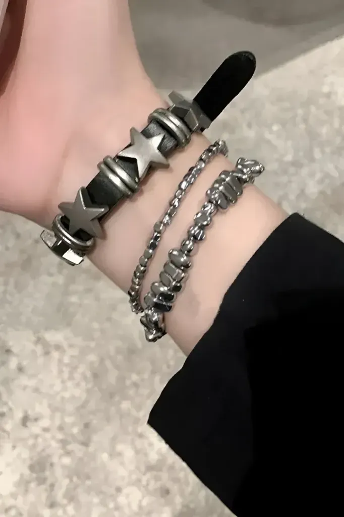 Black Charm Set Of 3 Bracelet - Image 1