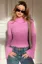 Pink Solid High Neck Fitted Top
