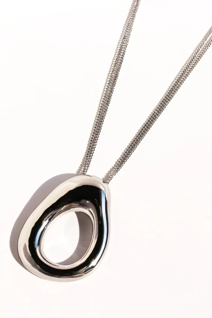 Silver Statement Pendant Necklace - Image 1