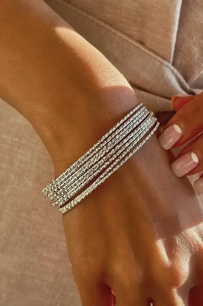 Silver Elegant Set Of 8 Bracelet - Image 1