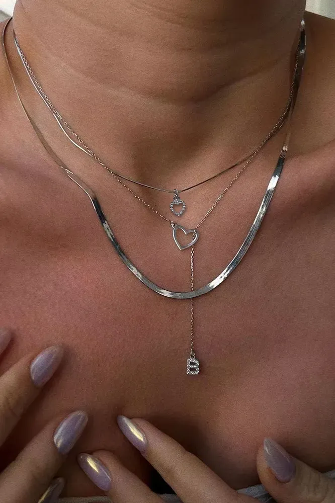 Silver Luxe Layered Necklace - Image 1